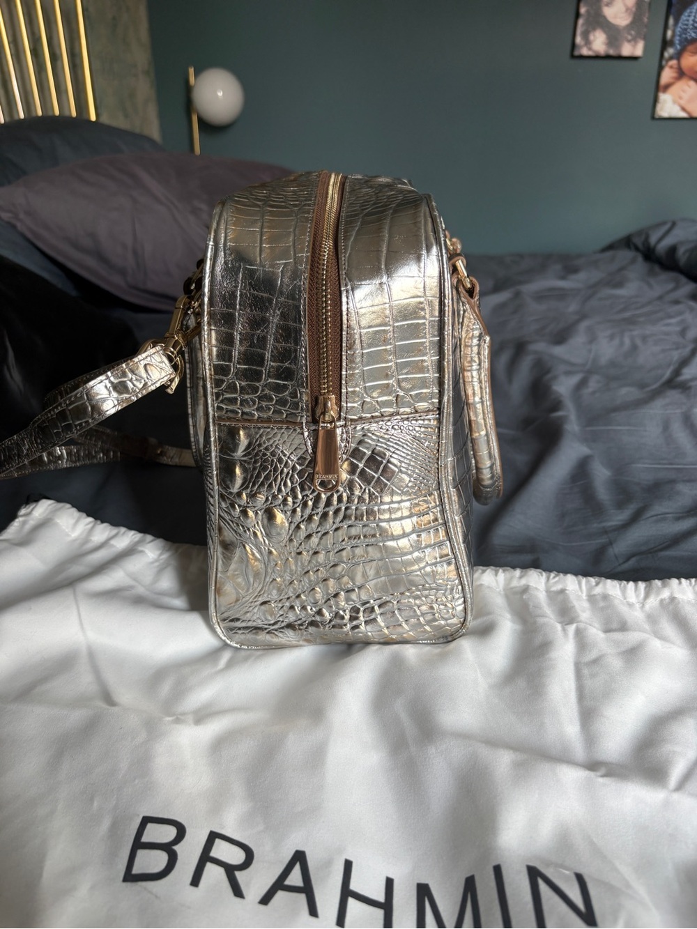 Brahmin Marissa Bronze/Gold/Silver Satchel - Picture 3 of 14